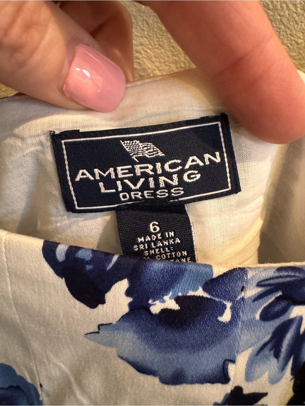 American Living White Dress with Blue Floral Print - Picture 5 of 5